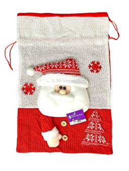 Little Surprise Box - Santa Red & White Knitted Christmas Sack for Christmas Gifts and Home Decor