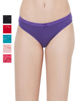SOIE - Women's Solid Brief Panty Combo - Multi-Color (Pack of 6)
