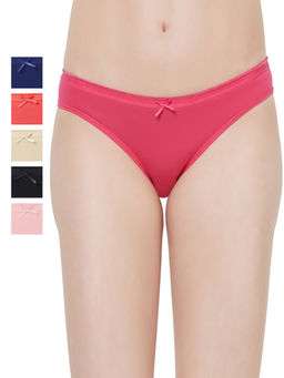 SOIE - Women's Solid Brief Panty Combo - Multi-Color (Pack of 6)