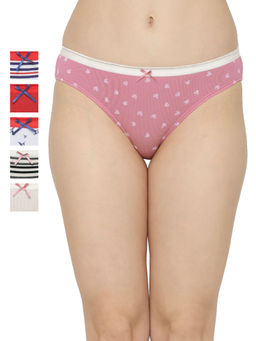 SOIE - Women's Print & Solid Brief Panty Combo - Multi-Color (Pack of 6)