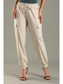 DOMIN8 - Women Cargo Style Workleisure Joggers - Off White