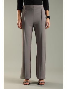 DOMIN8 - Women Flared Workleisure Formal Trouser - Grey