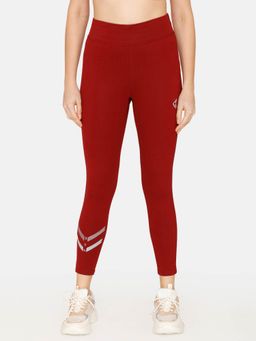Zivame - Zelocity High Rise Leggings - Pomegranate