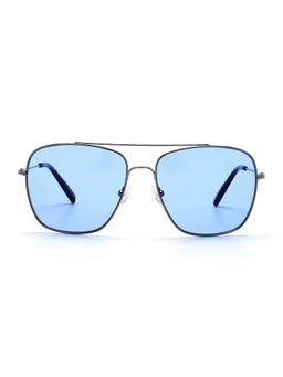 Tommy Hilfiger - Blue Lens Square UV Protected Sunglass Full Rim Metallic Frame With UV Protection