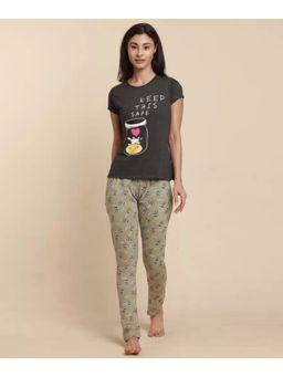 Lyra - 701 Cotton Printed Night Suit For Women-Multi-Color