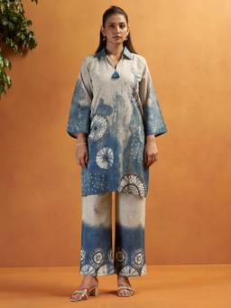 Vannya B - Jhilmil Blue Cotton Cambric Co-Ord Set