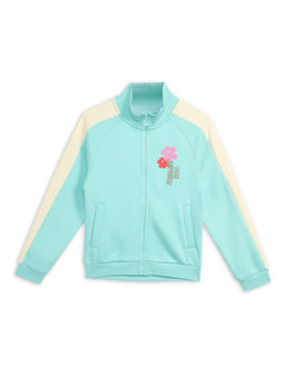 Puma - Classics Bubble Bloom T7 Girls Turquoise Track Bomber Jacket