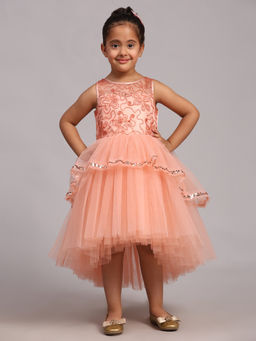 Toy Balloon Kids - Dusty Rose Peach High-Low Party Dress