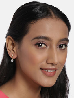 Accessher - Gold-Plated Ad Studded Handcrafted Drop Earrings For Women & Girls