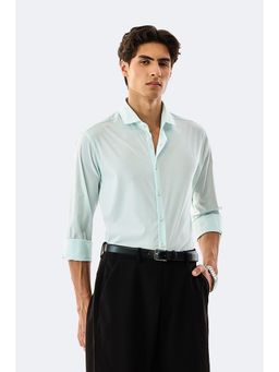 Snitch - Mint Solid Full Sleeves Slim Formal Luxe Shirt for Men - Green