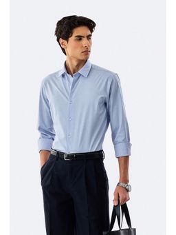 Snitch - Light Blue Textured Full Sleeves Slim Formal Luxe Shirt for Men