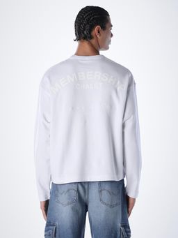 Jack & Jones - Men Regular Fit Solid White Sweatshirt