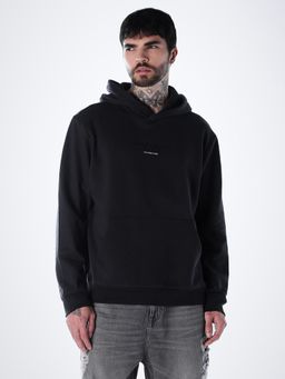 Jack & Jones - Men Slim Fit Solid Black Hoodie