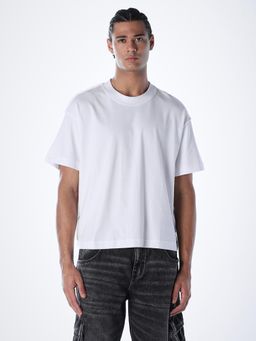 Jack & Jones - Men Regular Fit Solid White T-shirt