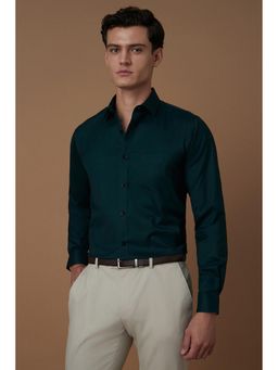 Allen Solly - Men Green Solid Full Sleeves Formal Shirt