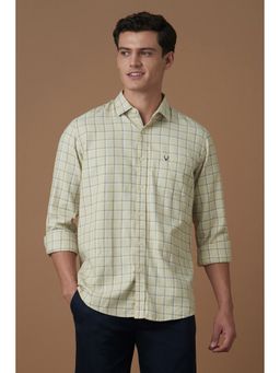 Allen Solly - Men Yellow Classic Fit Check Full Sleeves Casual Shirt