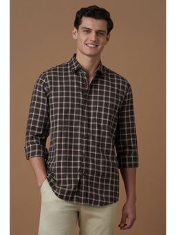 Allen Solly - Men Brown Sport Fit Check Full Sleeves Casual Shirt
