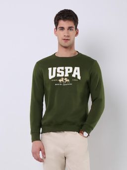 U.S. Polo Assn. Denim Co. - Men's Brand Printed Regular Fit Sweatshirt - Green