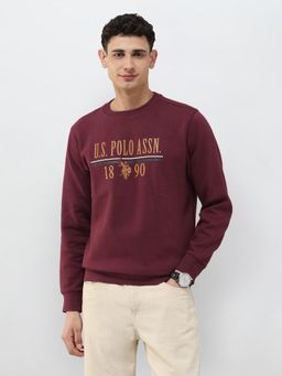 U.S. POLO ASSN. - Men's Brand Typography Printed Regular Fit Sweatshirt - Maroon