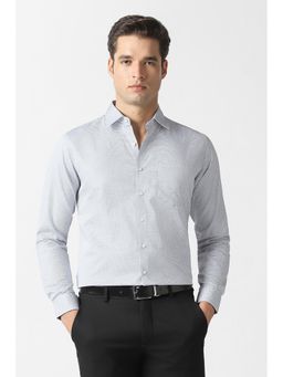 Van Heusen - Men White Printed Full Sleeves Shirt
