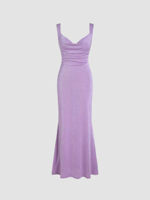 Lyocell Cowl Neck Dress in Acid Tabacco main image 0