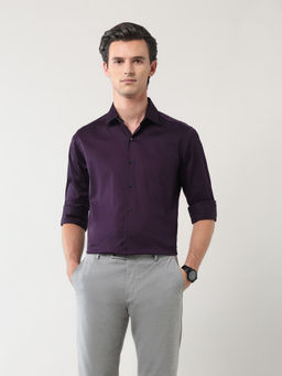Arrow - Men Purple Solid Slim Fit Formal Shirt