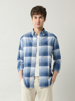 Arrow Sports - Men Blue Checks Slim Fit Casual Shirt