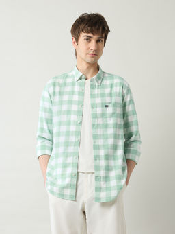 Arrow Sports - Men Green Checks Slim Fit Casual Shirt