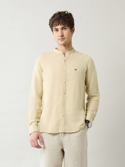 Arrow Sports - Men Beige Solid Slim Fit Casual Shirt