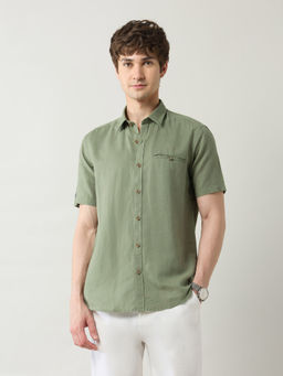Arrow Sports - Men Green Solid Slim Fit Casual Shirt