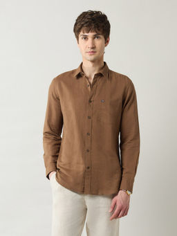 Arrow Sports - Men Brown Solid Regular Fit Casual Shirt