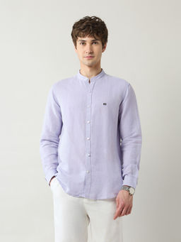 Arrow Sports - Men Purple Solid Slim Fit Casual Shirt