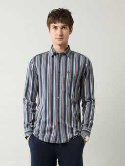 Arrow Sports - Men Multi-Color Stripes Slim Fit Casual Shirt