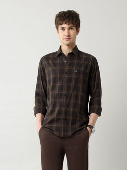 Arrow Sports - Men Brown Checks Slim Fit Casual Shirt