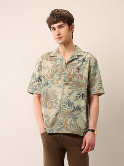 U.S. Polo Assn. Denim Co. - Men Green Printed Relaxed Fit Casual Shirt