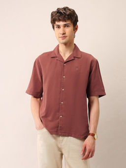 U.S. Polo Assn. Denim Co. - Men Rust Solid Relaxed Fit Casual Shirt