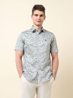 U.S. POLO ASSN. - Men Grey Printed Tailored Fit Casual Shirt