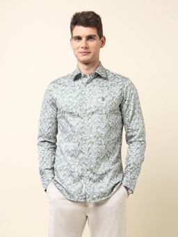 U.S. POLO ASSN. - Men Grey Printed Tailored Fit Casual Shirt