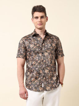 U.S. POLO ASSN. - Men Beige Printed Tailored Fit Casual Shirt