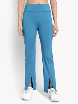 Wear Jukebox - WearJukebox Ultra Lite Active High Waist Teal Slit Pants