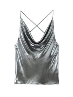 MISS MOSA BY AKANKSHA - Women Silver Solid Top