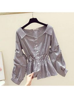 MISS MOSA BY AKANKSHA - Women Black Stripes Top