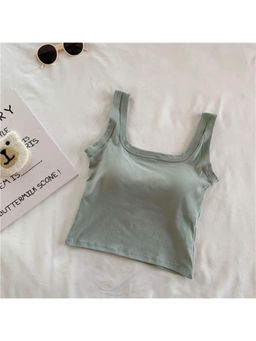 MISS MOSA BY AKANKSHA - Women Green Solid Top