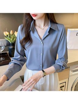 MISS MOSA BY AKANKSHA - Women Blue Solid Shirt