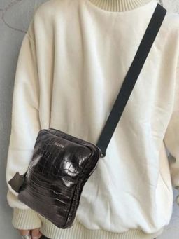 Sassora - Genuine Leather Mens Small Sling Crossbody Bag