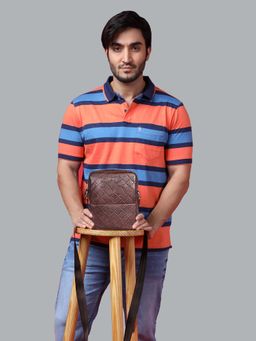 Sassora - Brown Premium Leather Mens Small Sling Bag