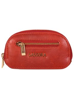 Sassora - Genuine Premium Leather Unisex Red Small Key Pouch