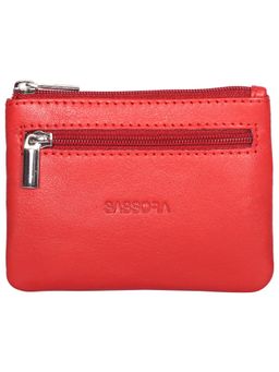 Sassora - Red Premium Leather Unisex Small Key Pouch