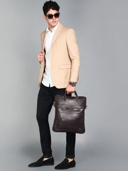Sassora - Brown Genuine Leather Men Large Messenger Bag