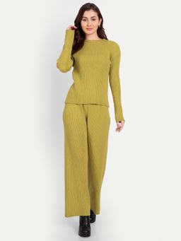 IKI CHIC - Green Rib Knitted Wide Leg Trouser & Sweater (Set of 2)